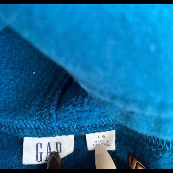 Teal Gap Embroidered Hoodie - Picture 3 of 3